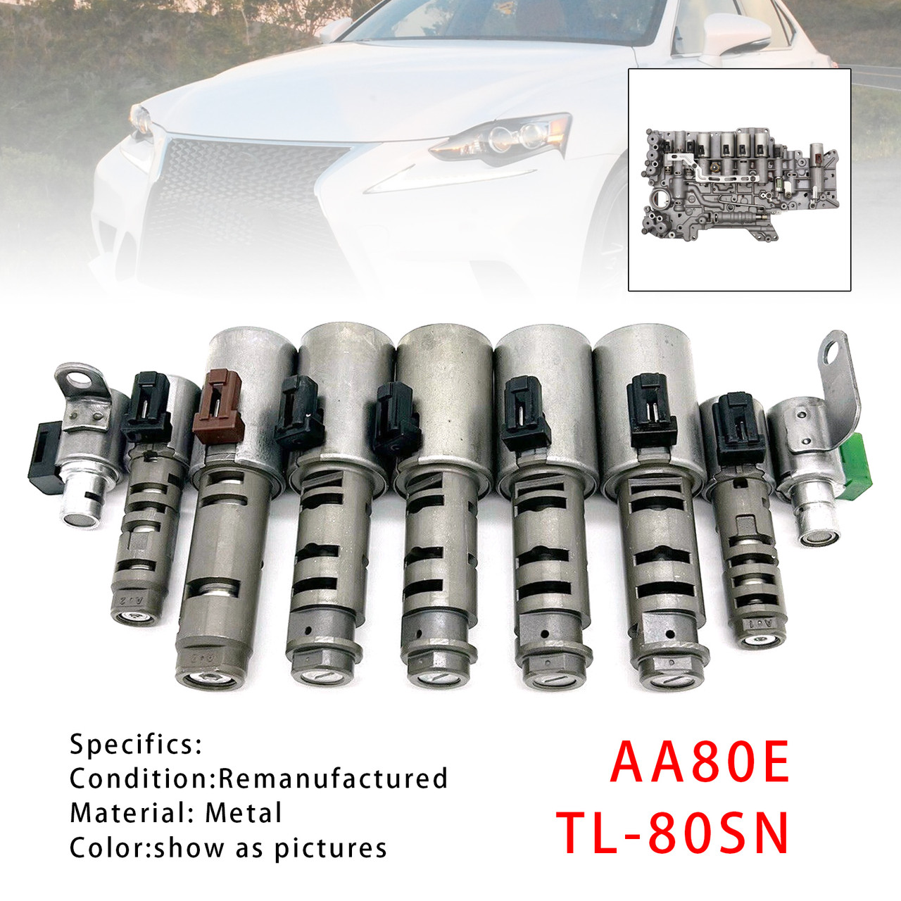 2007-2015 Toyota IS LS460/LS460L GS460 RC350 RCF RX350 Transmission Solenoids Kit AA80E TL-80SN Generic