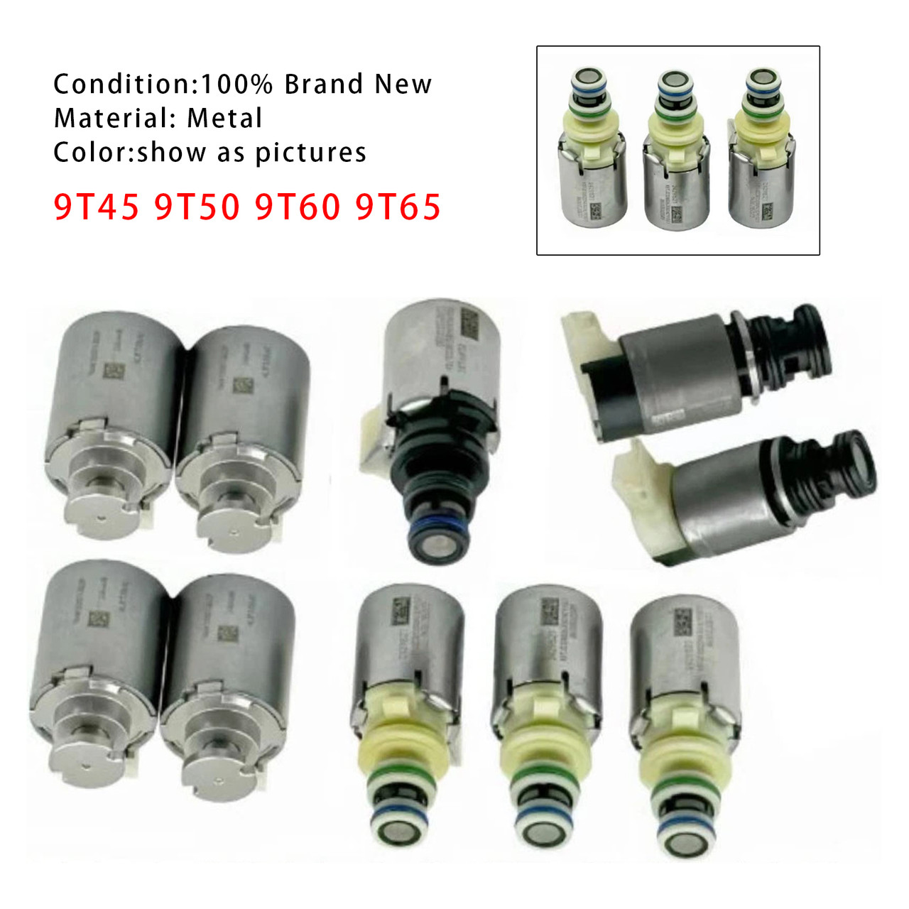 10 PCS Valve Body Solenoid Kit 24046408 9T45 9T50 9T60 9T65