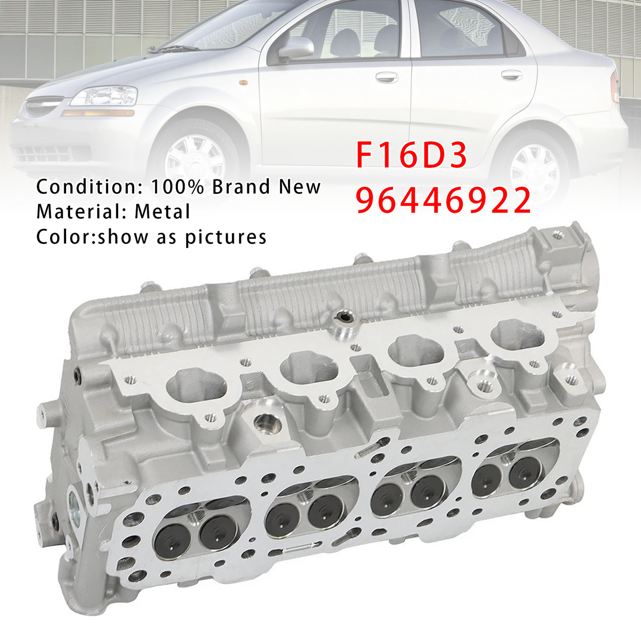 2004-2007 GM Chevy AVEO 1.6 Engine Cylinder Head Assembly F16D3 96446922 Generic