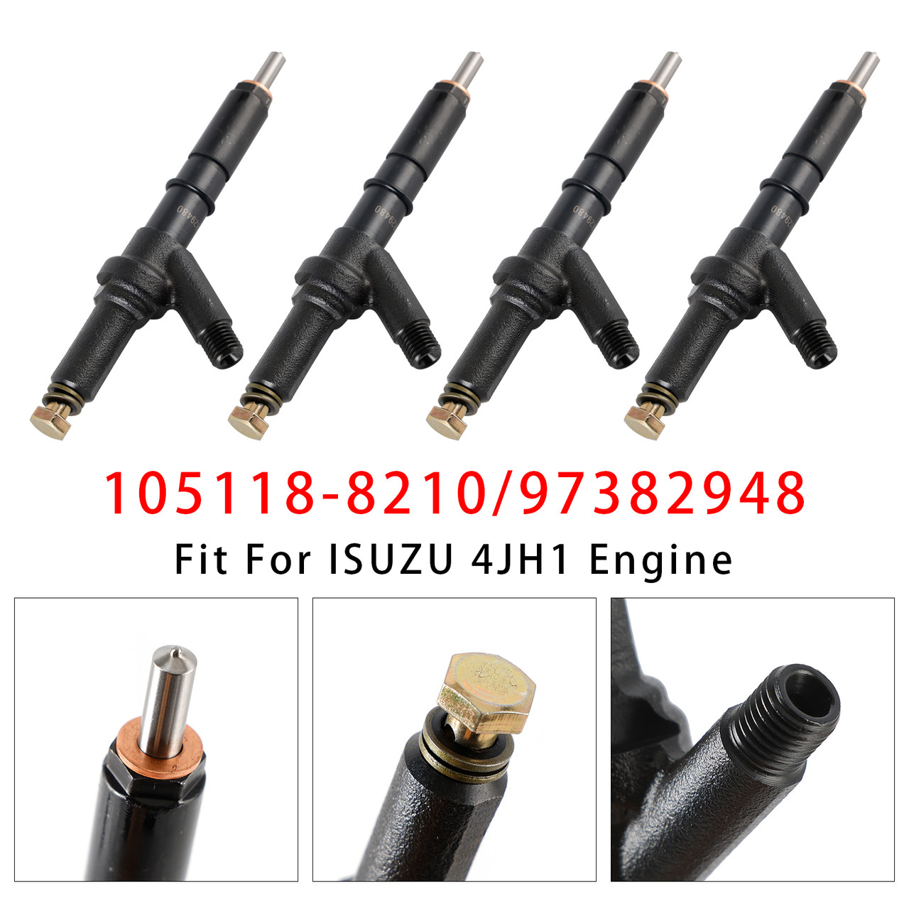 ISUZU 4JH1 Engine 4Pcs Fuel Injector 105118-8210 Generic