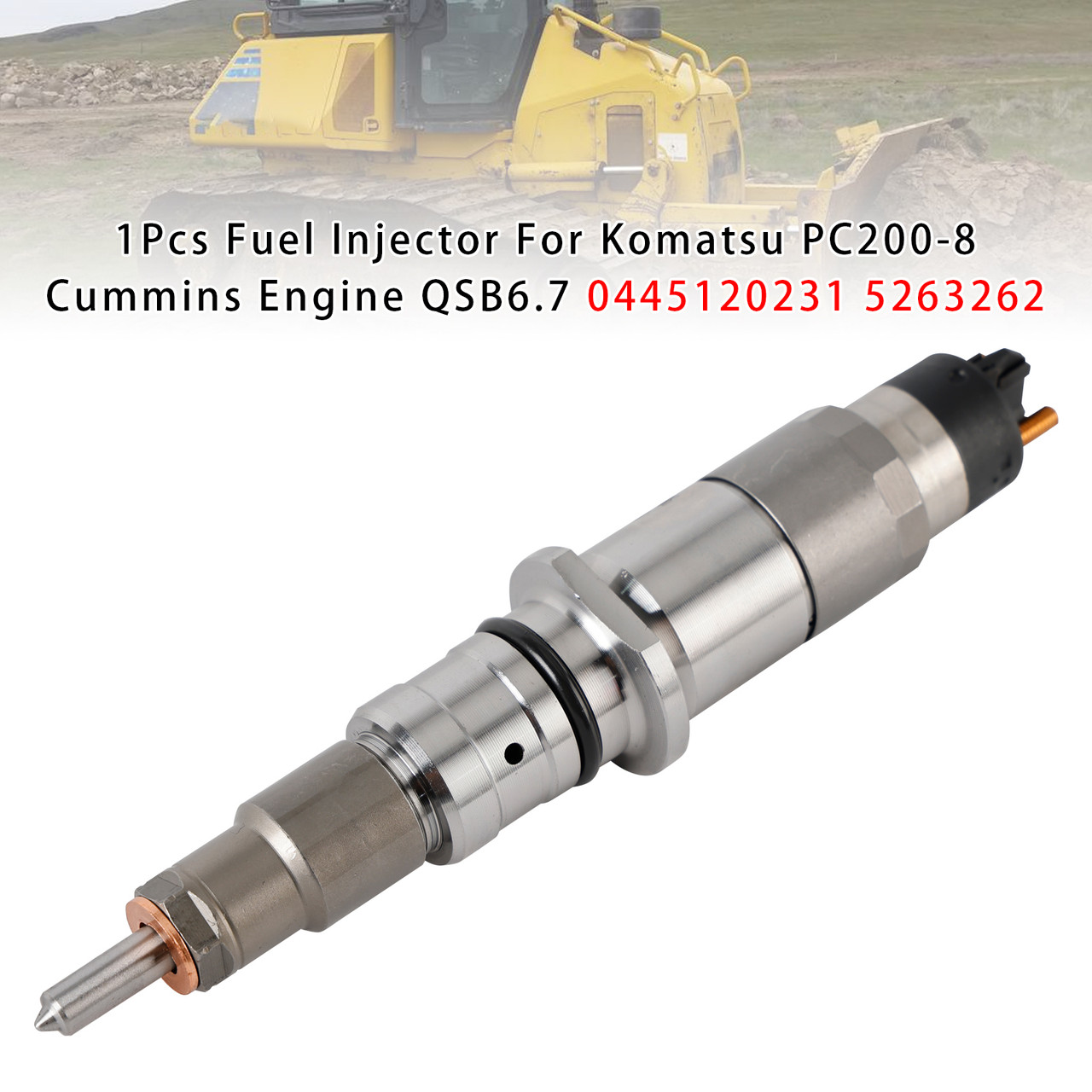Komatsu PC200-8 Cummins Engine QSB6.7 1Pcs Fuel Injector 0445120059 Generic
