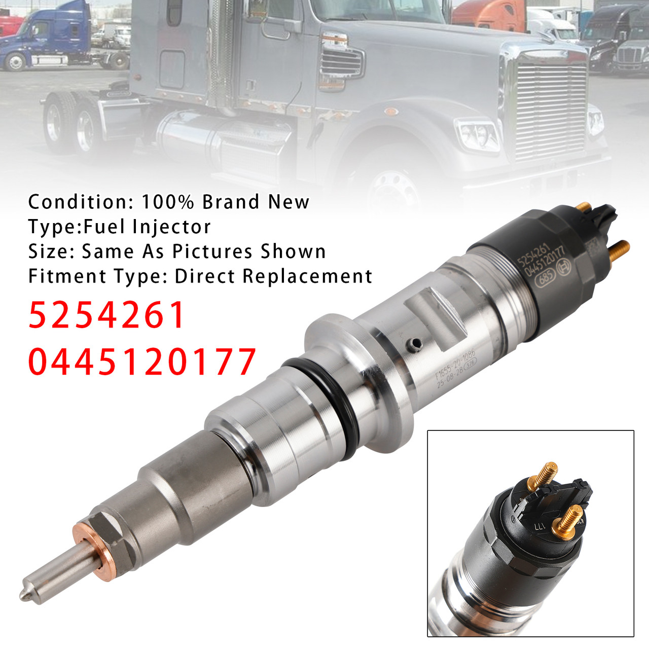 Freightliner Cummins 6.7L 1Pcs Fuel Injector 5254261 0445120177 Generic
