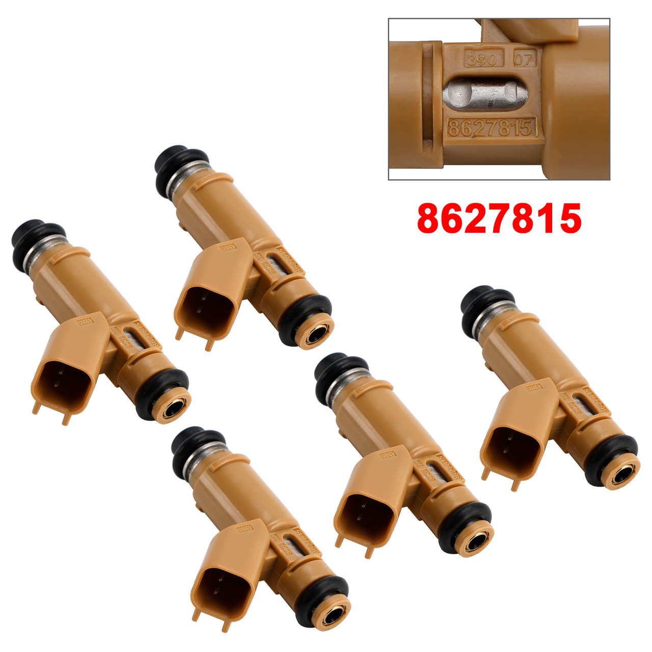 2004-2010 Volvo C30 S40 V50 2.4L I5 5Pcs Fuel Injector 195500-4510 Generic