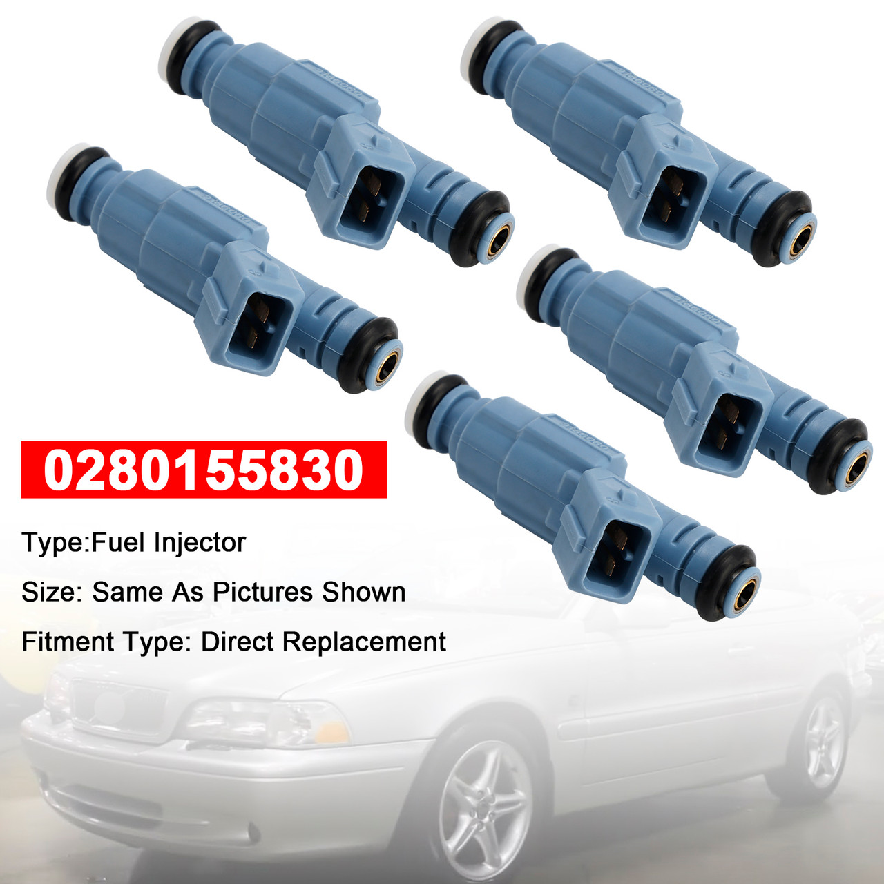 1998-2000 Volvo V70 I II 5Pcs Fuel Injector 91860600 Generic