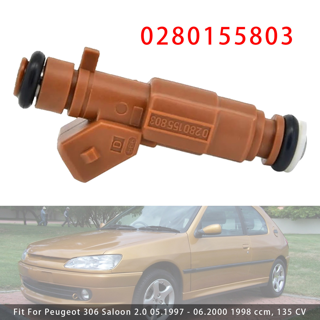 1994-2004 Peugeot 806 605 306 406 2.0 16V 1Pcs Fuel Injector 0280155803 Generic