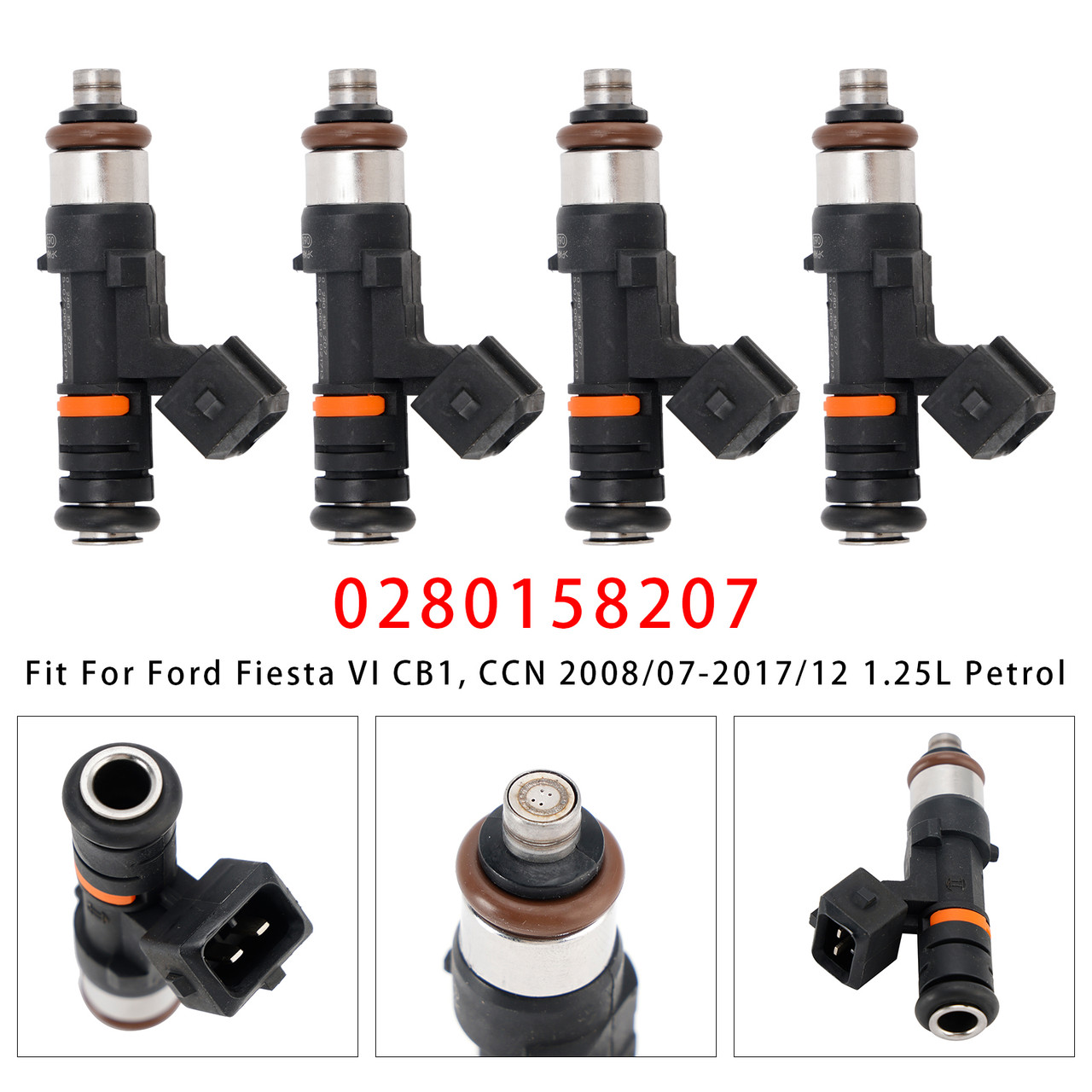 2010-2018 Ford B-Max C-Max Grand C-Max 4Pcs Fuel Injector 0280158207 Generic