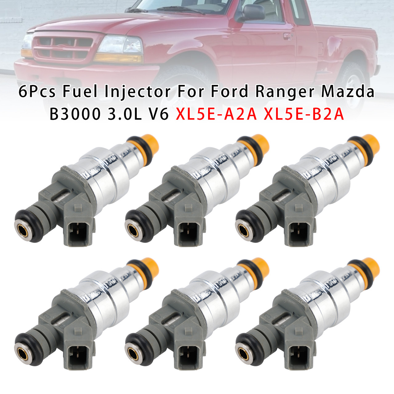 1998-2001 Mazda B3000 3.0L V6 6Pcs Fuel Injector XL5E-A2A XL5E-B2A Generic