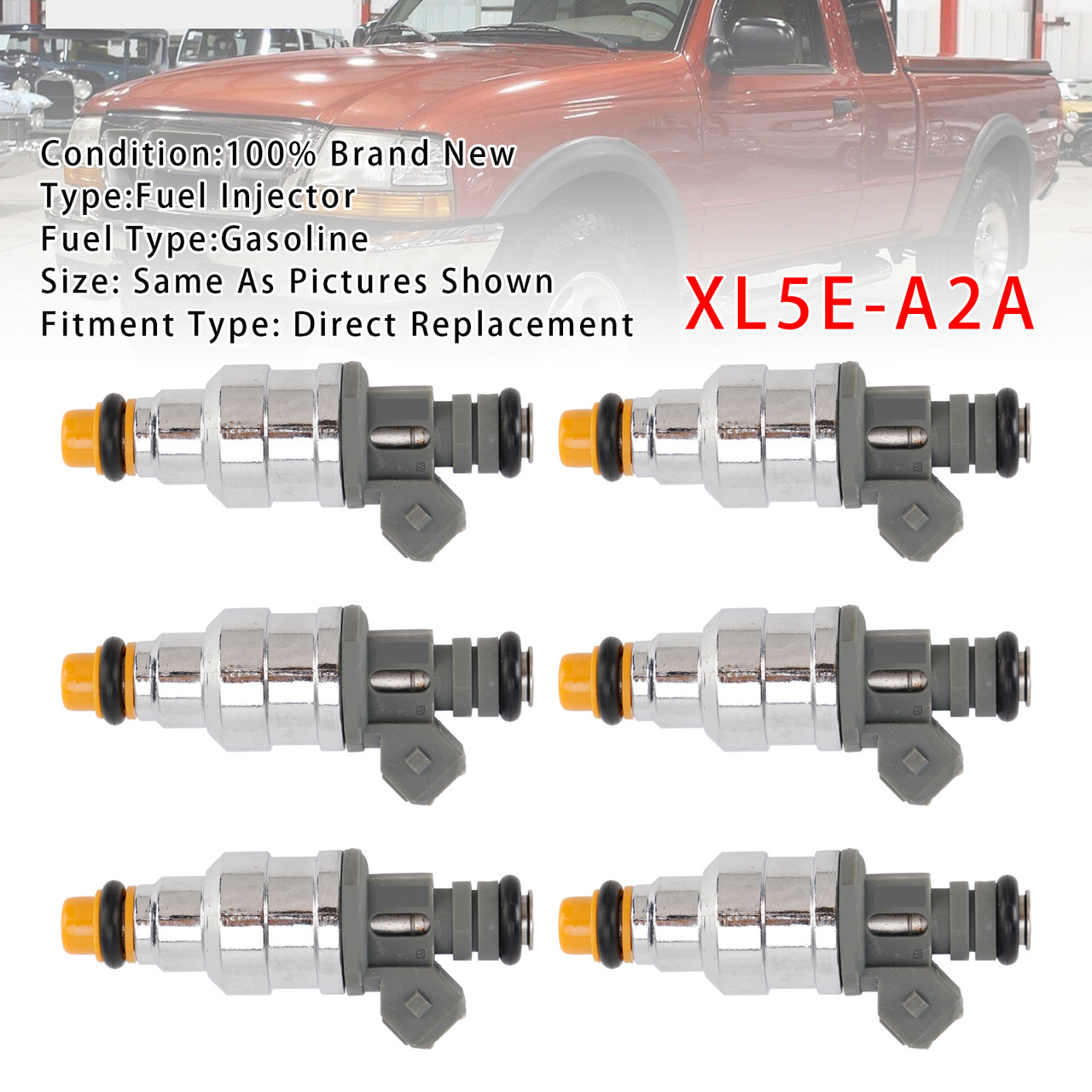 1998-2001 Mazda B3000 3.0L V6 6Pcs Fuel Injector XL5E-A2A XL5E-B2A Generic