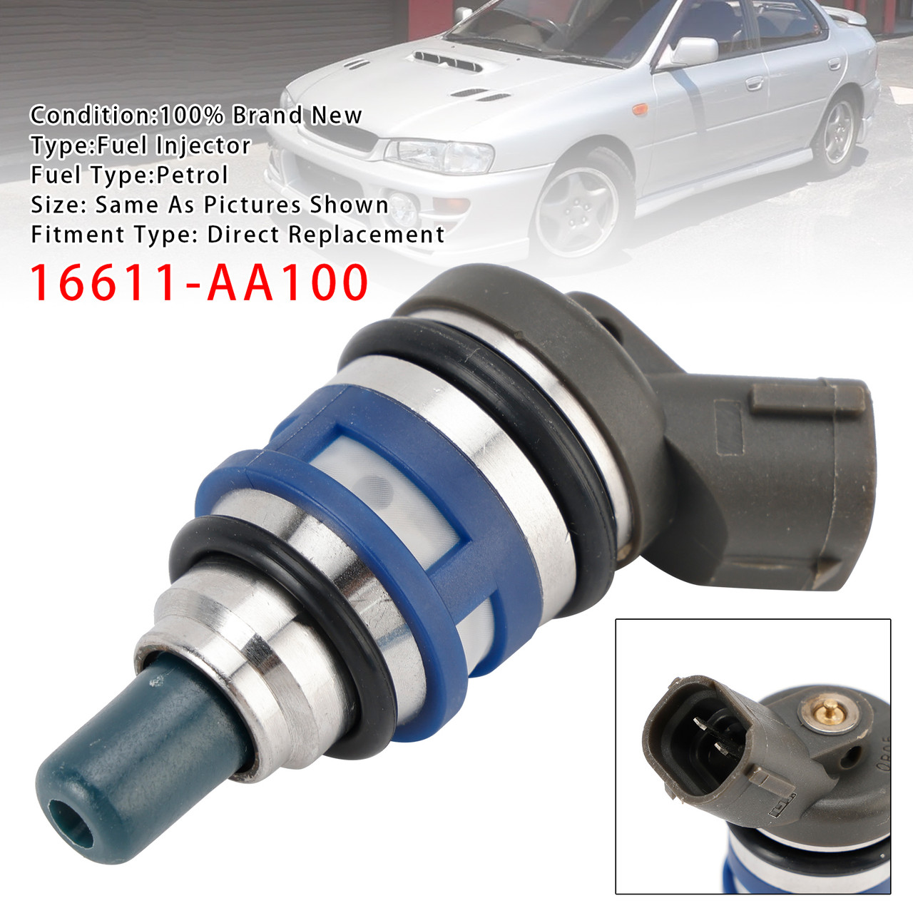 1993-1999 Subaru Impreza WRX GC8 1.8L 2.2L 2.5L H4 1Pcs Fuel Injector 16611-AA100 Generic