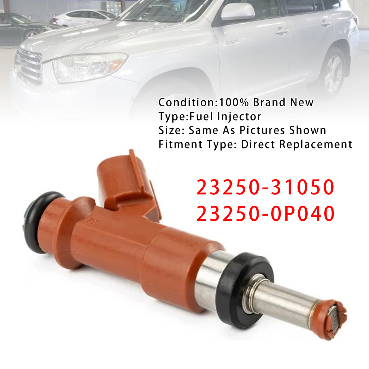 2006-2012 Toyota RAV4 6 Cyl 3.5L 1Pcs Fuel Injector 23250-31050 Generic