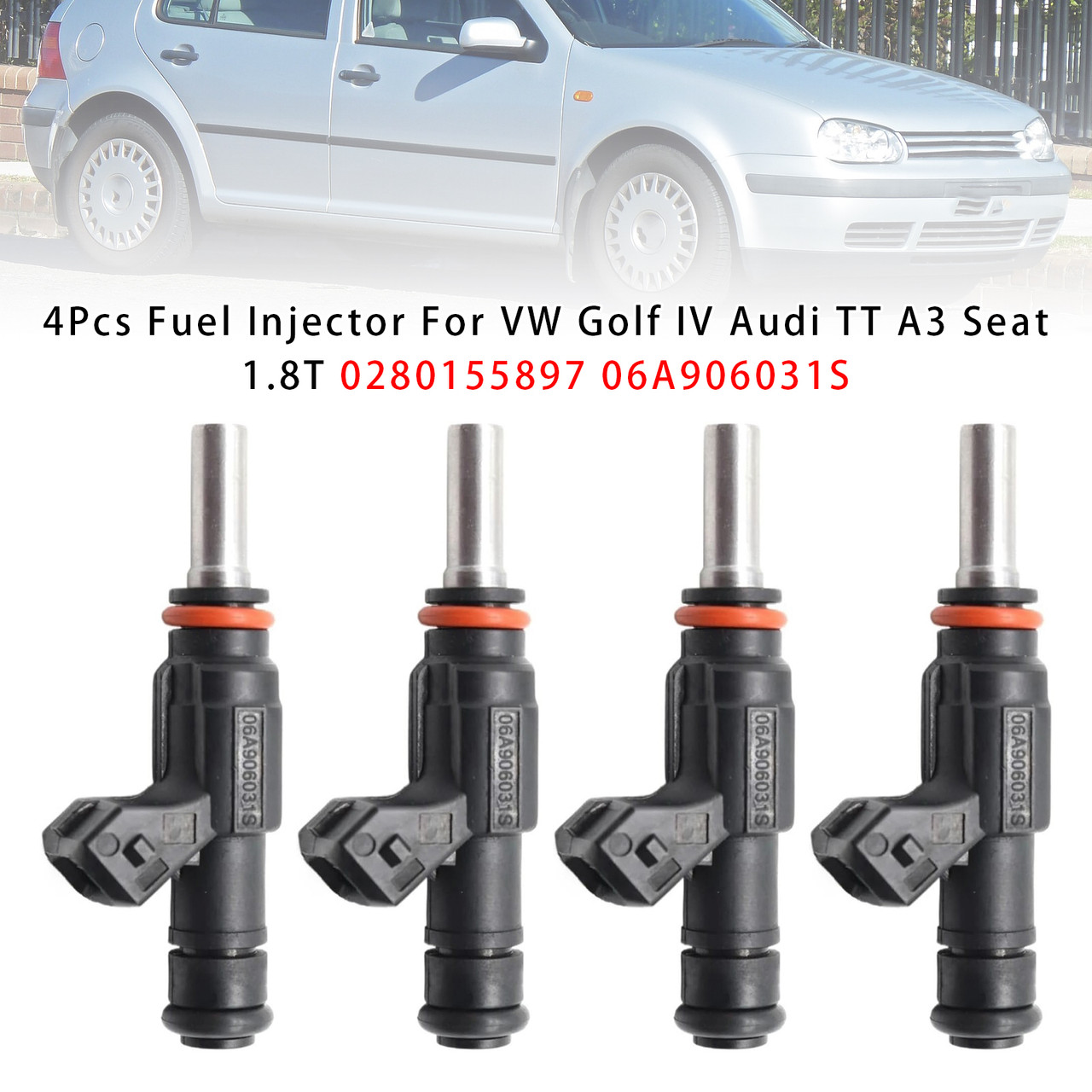 1996-2000 Audi A3 8L1 1.8 T 4Pcs Fuel Injector 0280155897 06A906031S Generic
