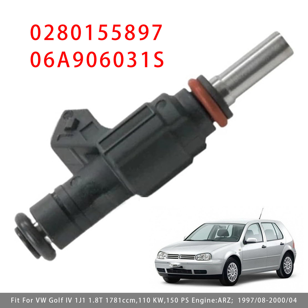 1999-2001 Seat Leon 1M1 Toledo II 1Pcs Fuel Injector 0280155897 06A906031S Generic