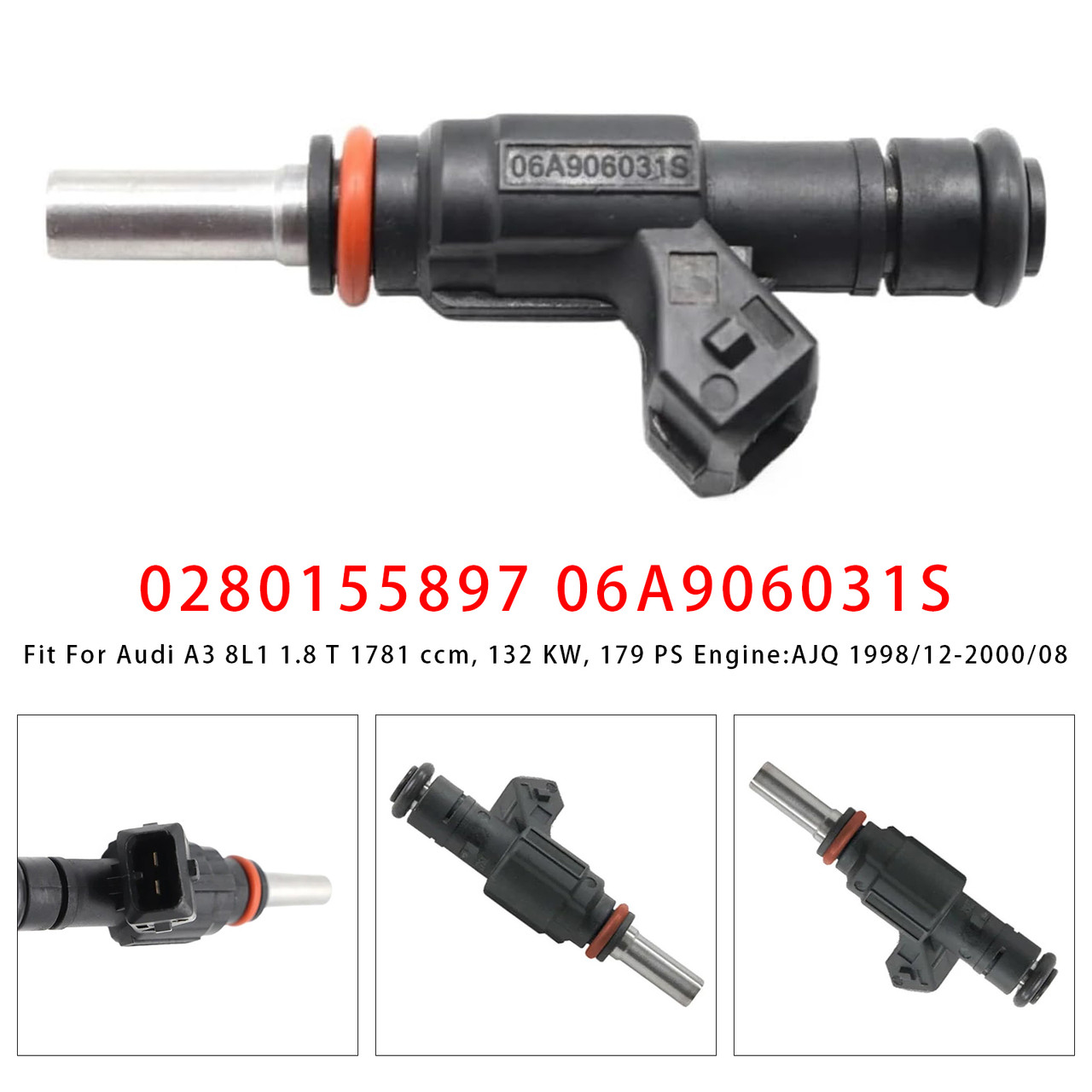 1998-2002 Audi TT 8N 3Roadster 8N9 1.8 1Pcs Fuel Injector 0280155897 06A906031S Generic