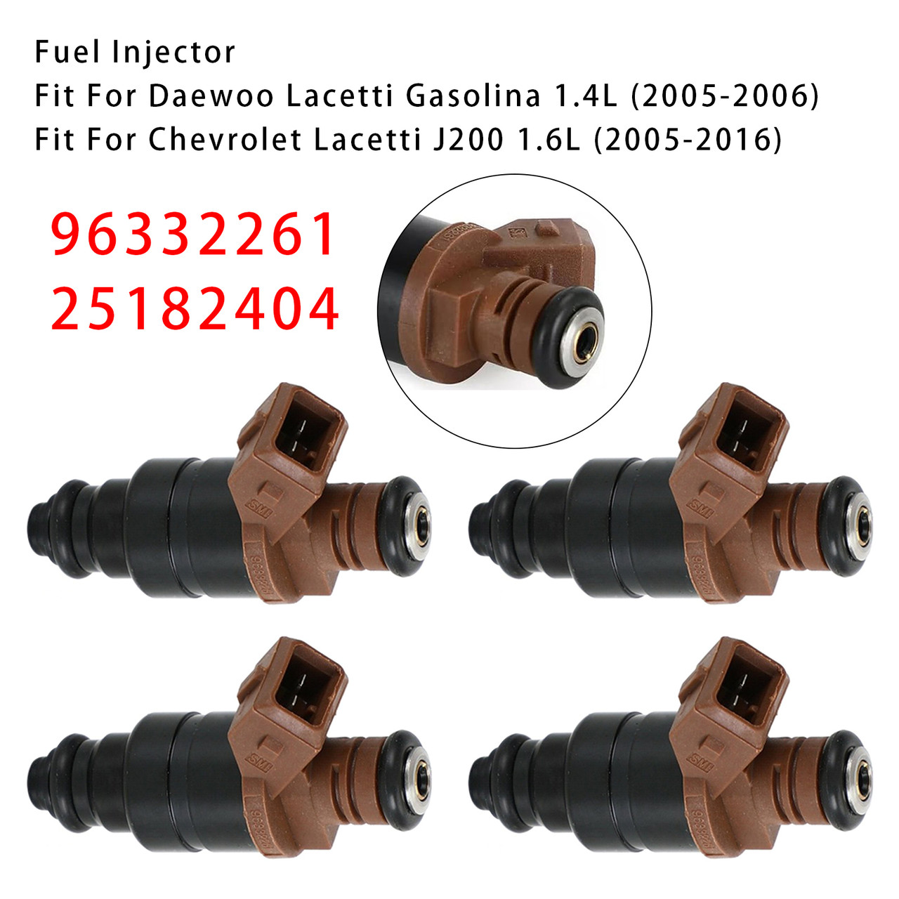 2005-2016 Chevrolet Lacetti J200 1.6L 4Pcs Fuel Injector 96332261 25182404 Generic