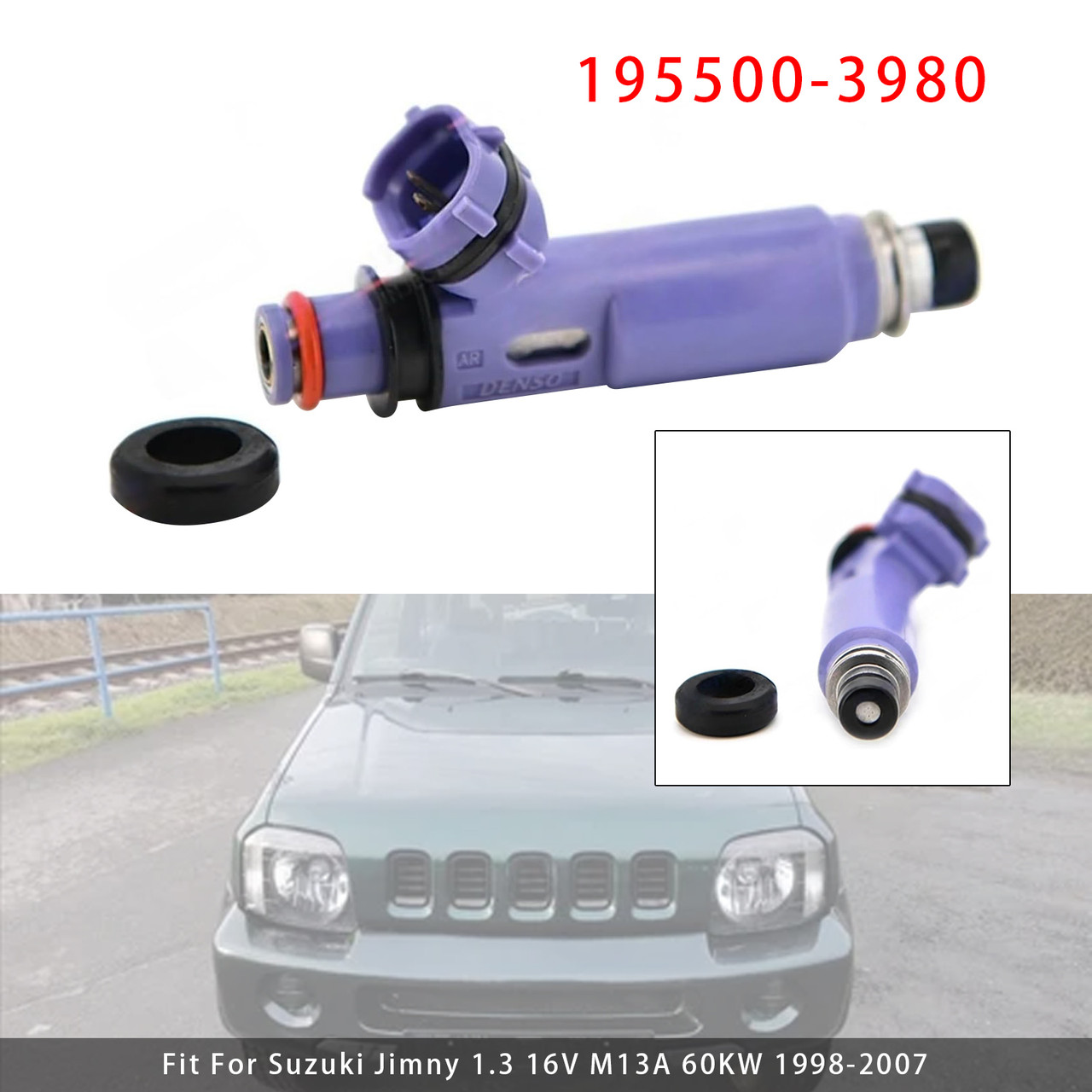 1998-2007 Suzuki Jimny 1.3 16V M13A 60KW 4Pcs Fuel Injector 195500-3980 Generic