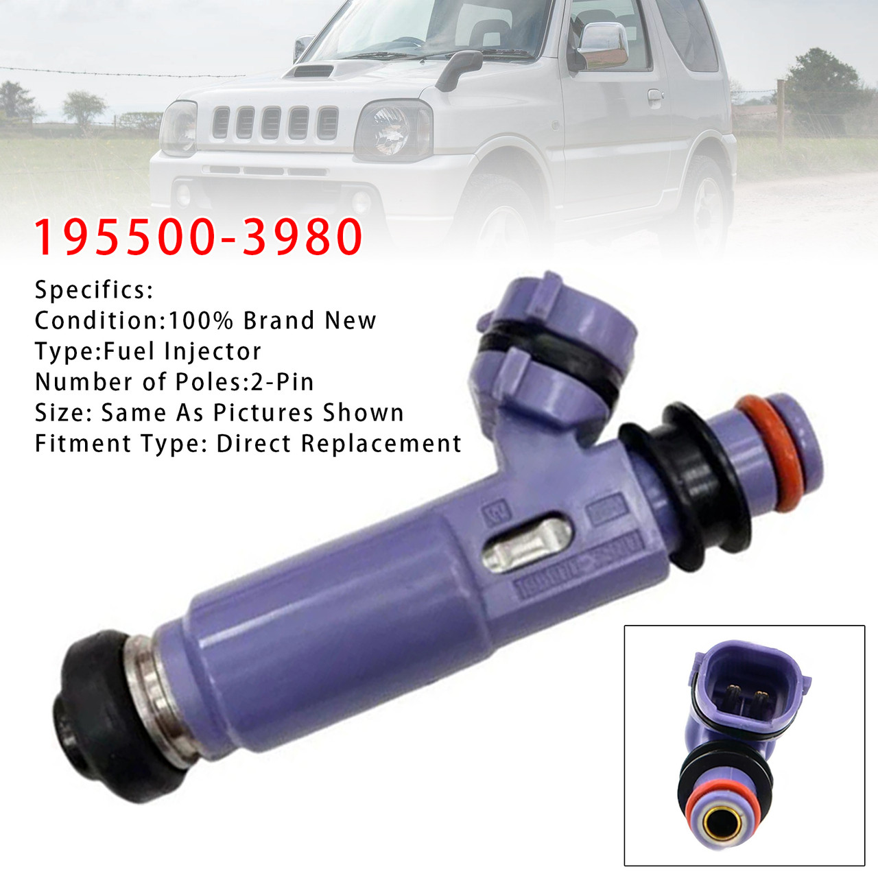 1998-2007 Suzuki Jimny 1.3 16V M13A 60KW 1Pcs Fuel Injector 195500-3980 Generic