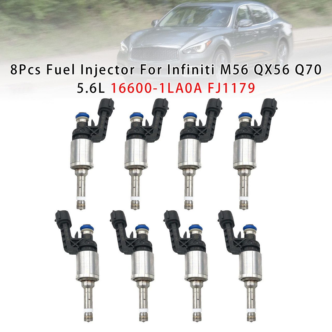 2011-2017 Infiniti Q70 QX80 QX56 M56 8Pcs Fuel Injector 16600-1LA0A FJ1179 Generic