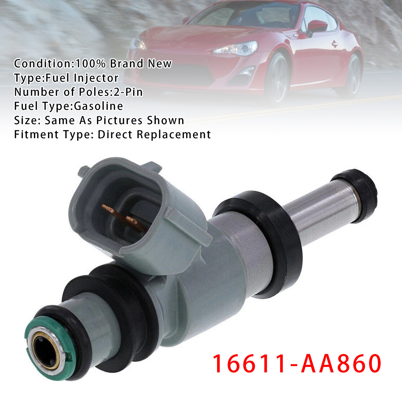 2017-2020 Toyota 86 H4 2.0L 1Pcs Fuel Injector 16611-AA860 Generic