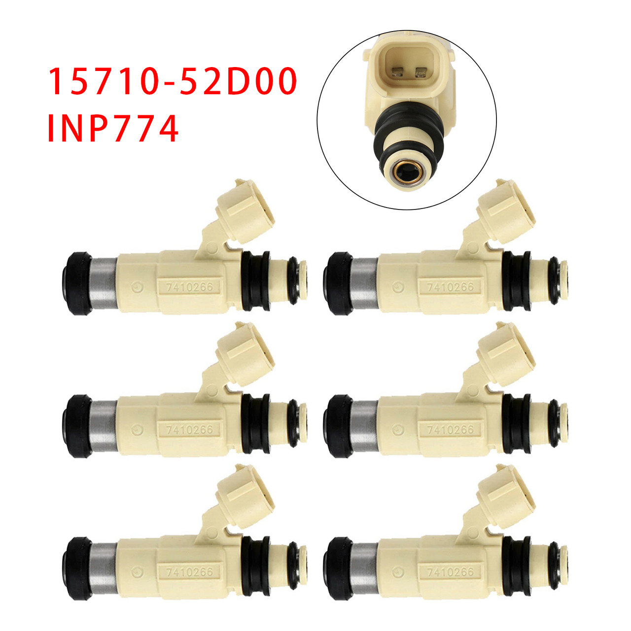 2002-2006 Suzuki XL-7 2.7L 6Pcs Fuel Injector 15710-52D00 INP774 Generic