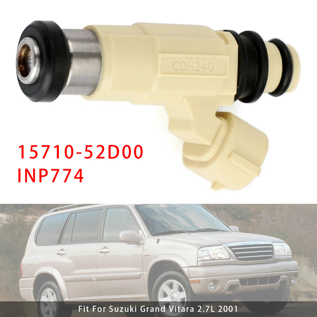 2001 Suzuki Grand Vitara 2.7L 1Pcs Fuel Injector 15710-52D00 INP774 Generic