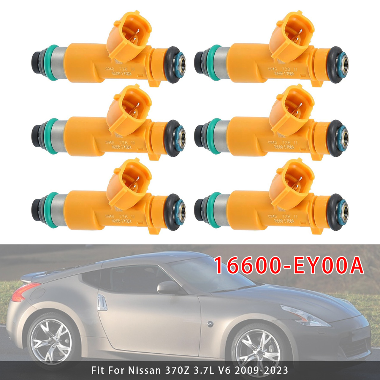 2008-2015 Infiniti Q60 Q40 G37 M37 3.7L V6 6Pcs Fuel Injector 16600-EY00A Generic