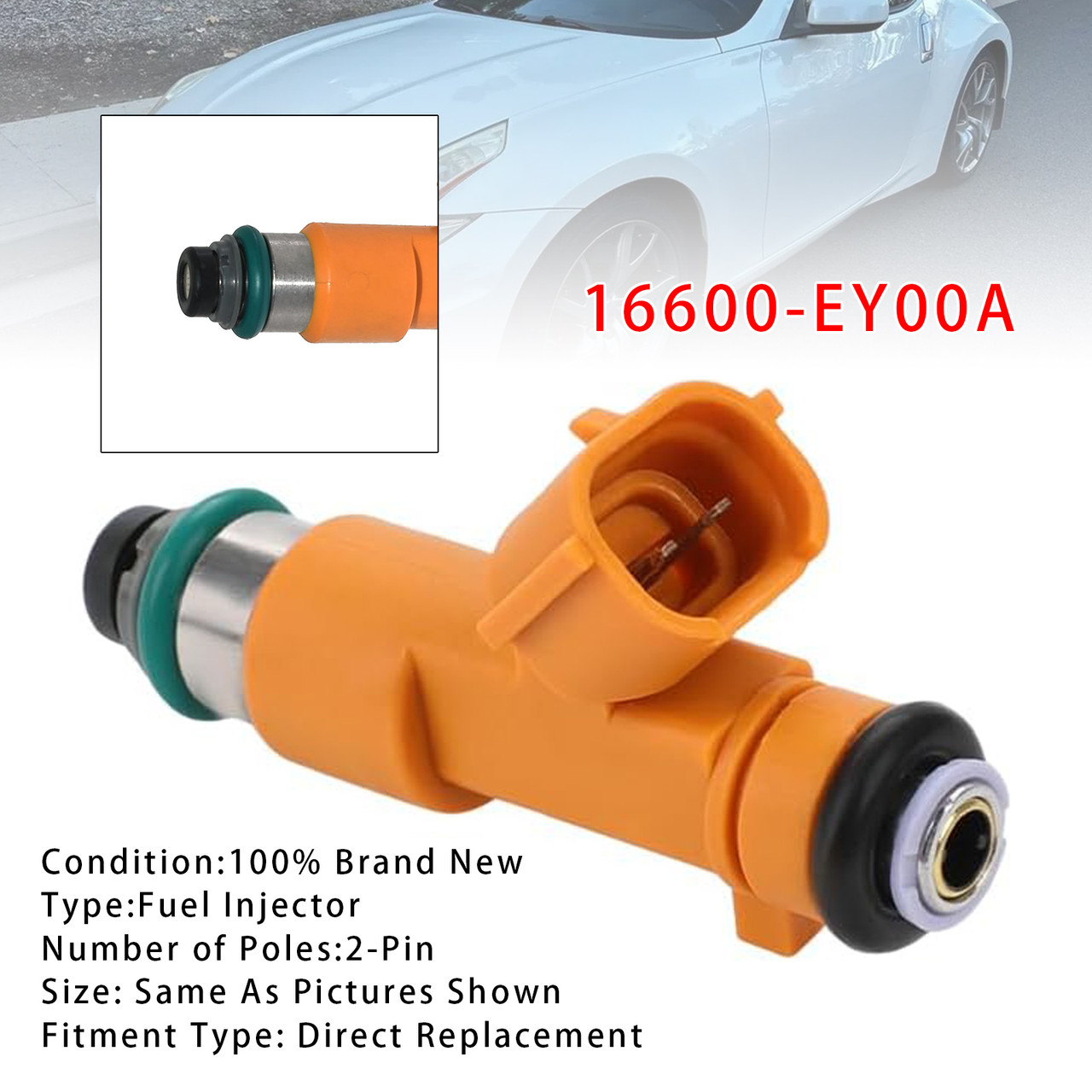 2009-2023 Nissan 370Z 3.7L V6 1Pcs Fuel Injector 16600-EY00A Generic