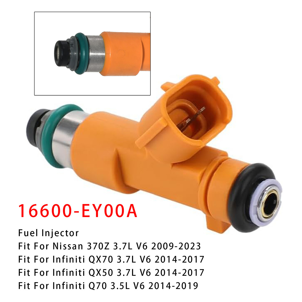 2014-2019 Infiniti QX70 QX50 Q70 3.7L V6 1Pcs Fuel Injector 16600-EY00A Generic