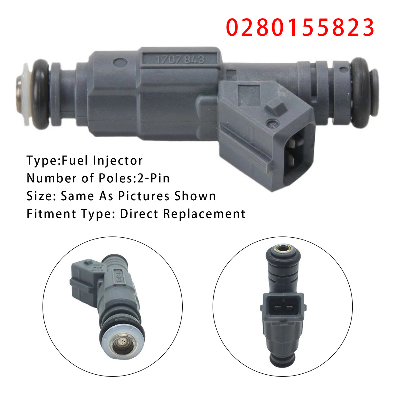 2001-2003 BMW X5 E53 1Pcs Fuel Injector 0280155823 Generic