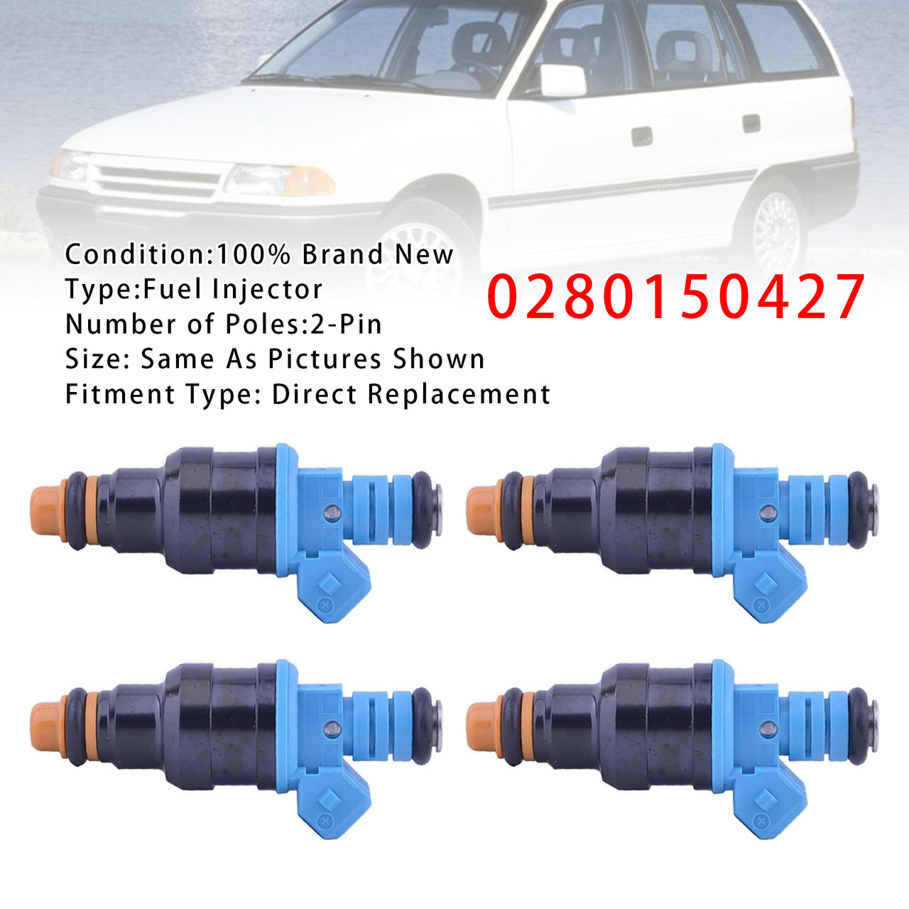 1989-1998 Opel Vectra A 4Pcs Fuel Injector 0280150427 Generic