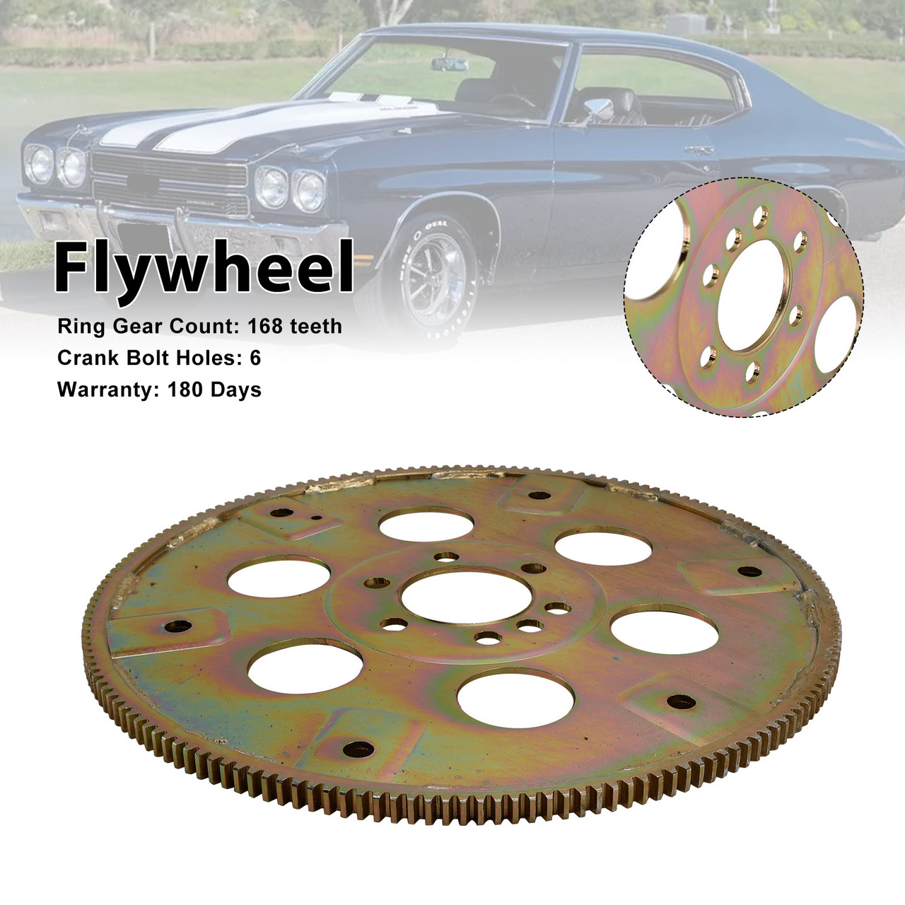 1970-1990 Chevy 454 168-Teeth Steel Flexplate 1845400 Generic