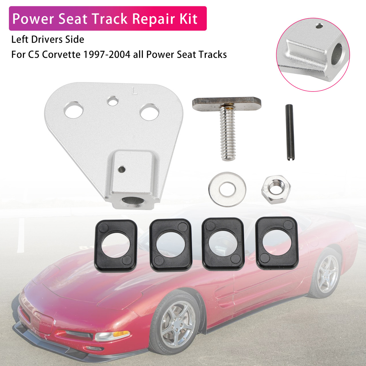 1997-2004 Chevy Corvette C5 Power Seat Track Repair Kit Left Drivers Side Generic