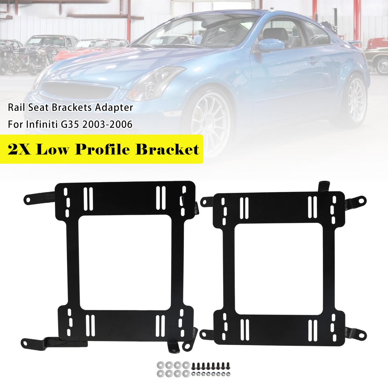 2003-2006 Infiniti G35 2X Low Profile Bracket Rail Seat Brackets Adapter Generic