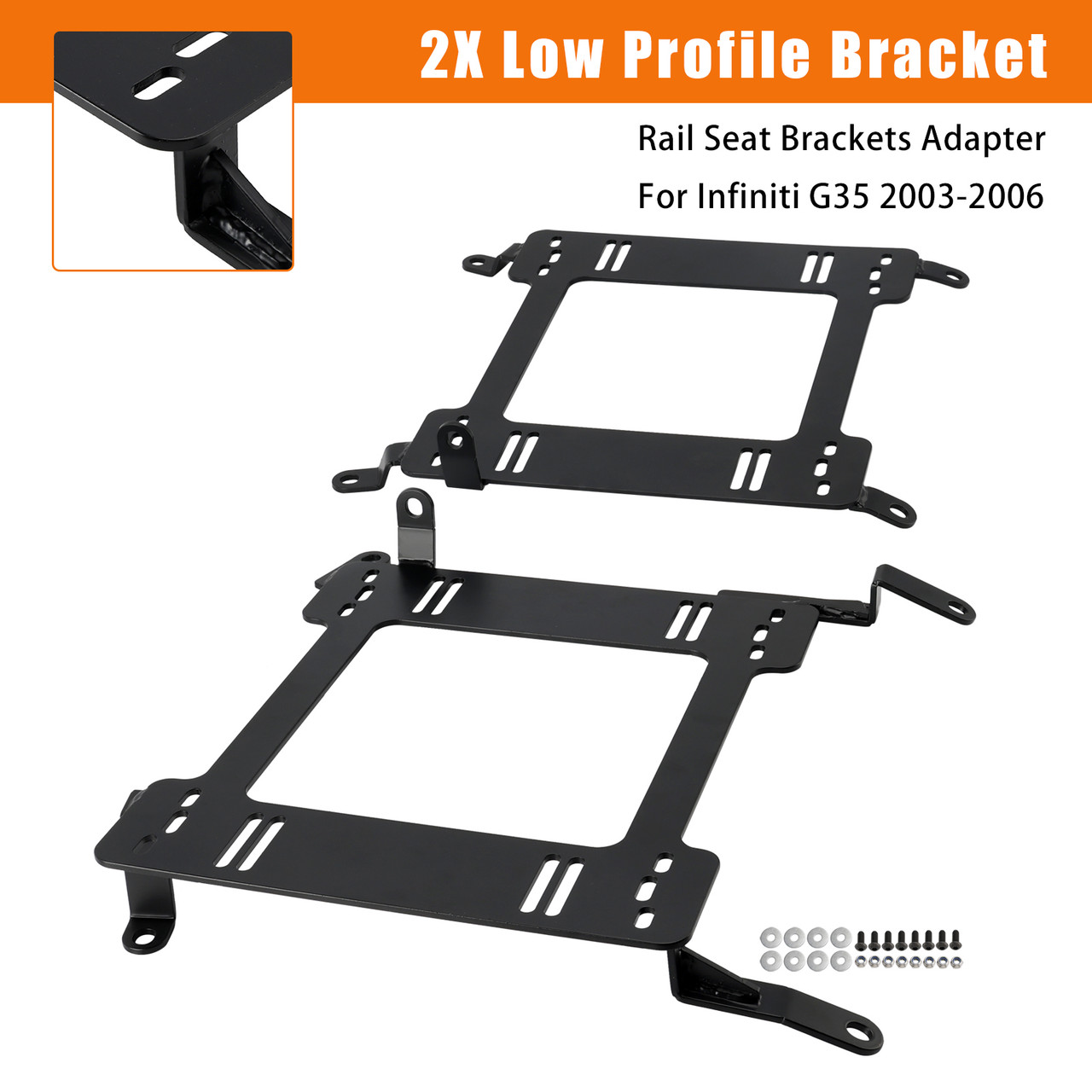 2003-2006 Infiniti G35 2X Low Profile Bracket Rail Seat Brackets Adapter Generic