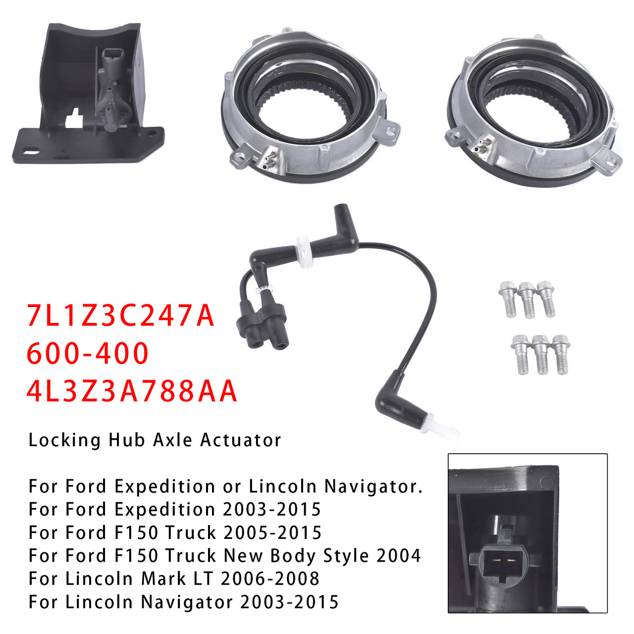 2003-2015 Ford Expedition Locking Hub Axle Actuator Vacuum Solenoid Valve 7L1Z-3C247-A Generic