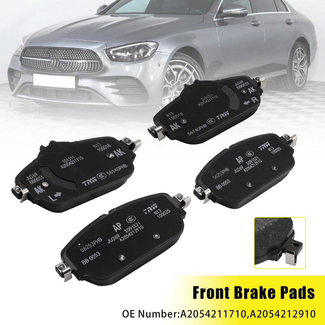 Mercedes-Benz E-Class 213 Without Wear Sensor Front Brake Pads A0004208903 Generic