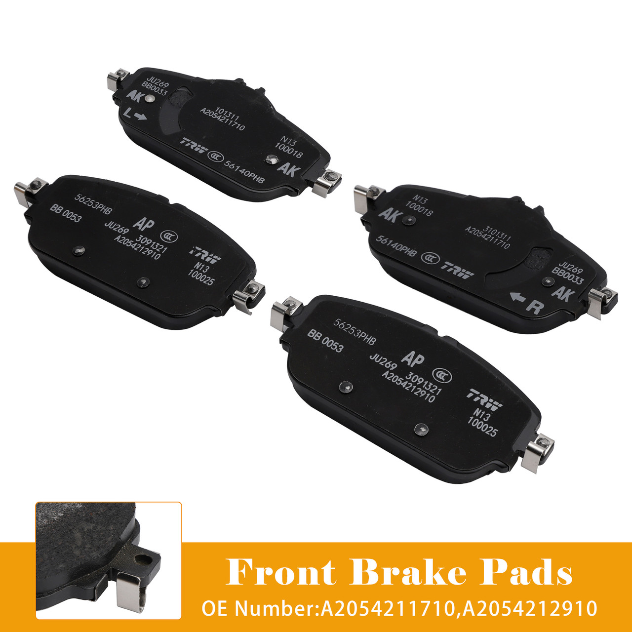 Mercedes-Benz E-Class 213 Without Wear Sensor Front Brake Pads A0004208903 Generic