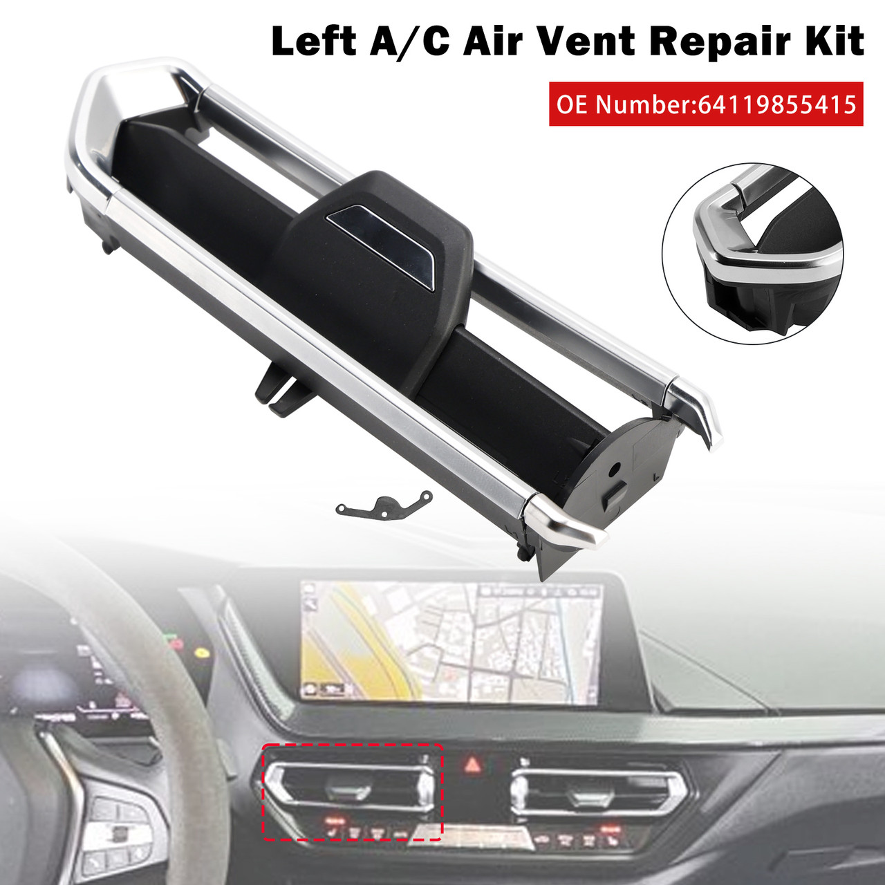 2022 BMW X3 X4 G01 G02 Left A/C Air Vent Repair Kit 64119855415 Generic