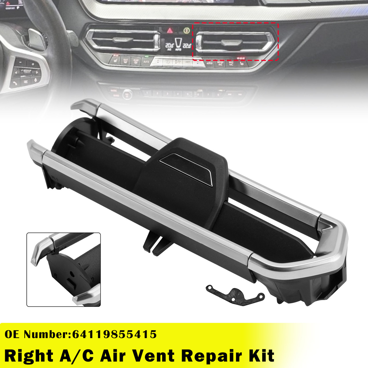 2022 BMW X3 X4 G01 G02 Right A/C Air Vent Repair Kit 64119855415 Generic