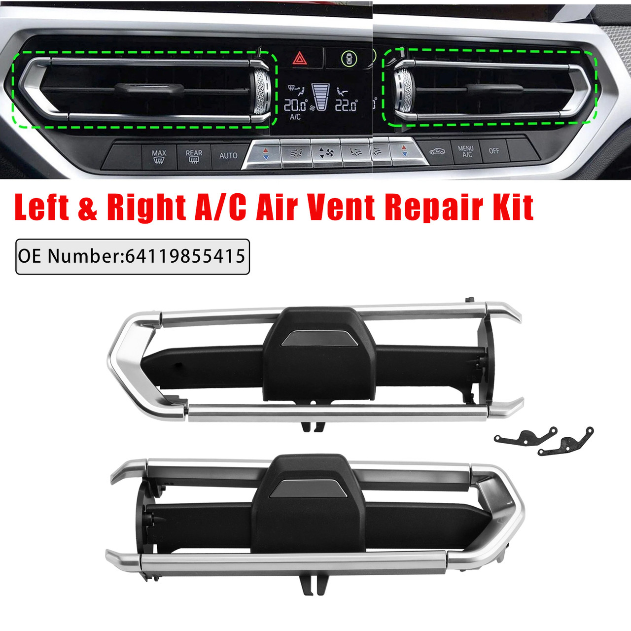2022 BMW X3 X4 G01 G02 Left & Right A/C Air Vent Repair Kit 64119855415 Generic