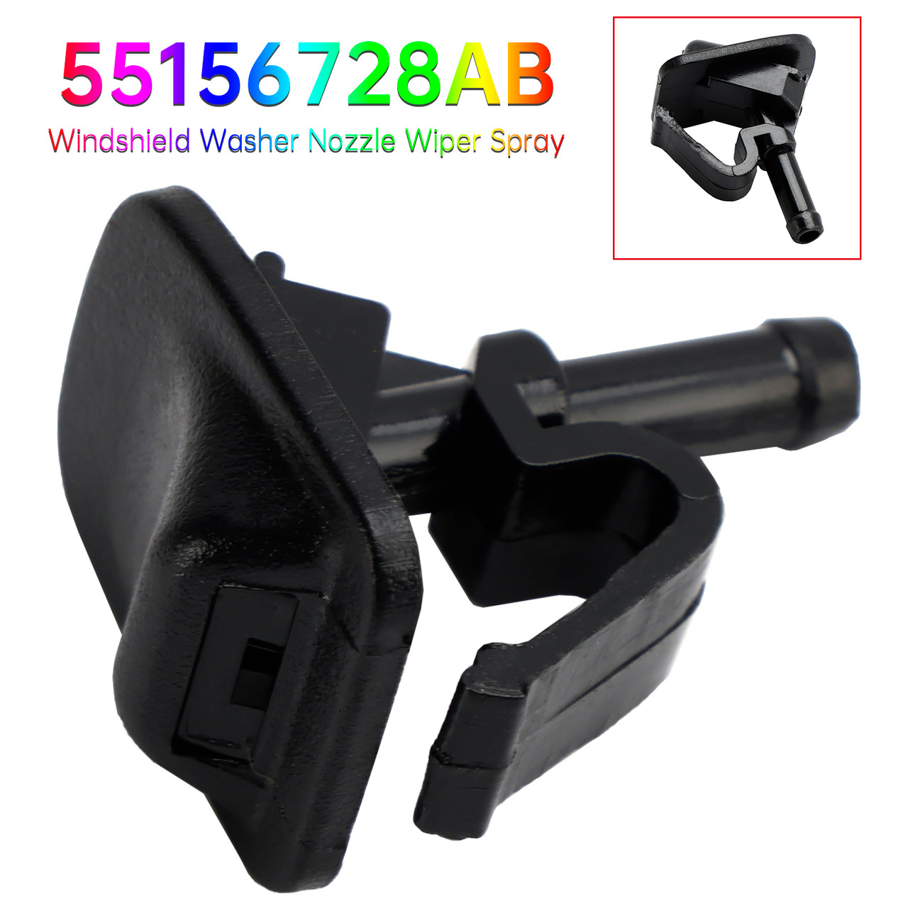 2002-2012 Jeep Wrangler JK T Windshield Washer Nozzle Wiper Spray 55156728AB Generic