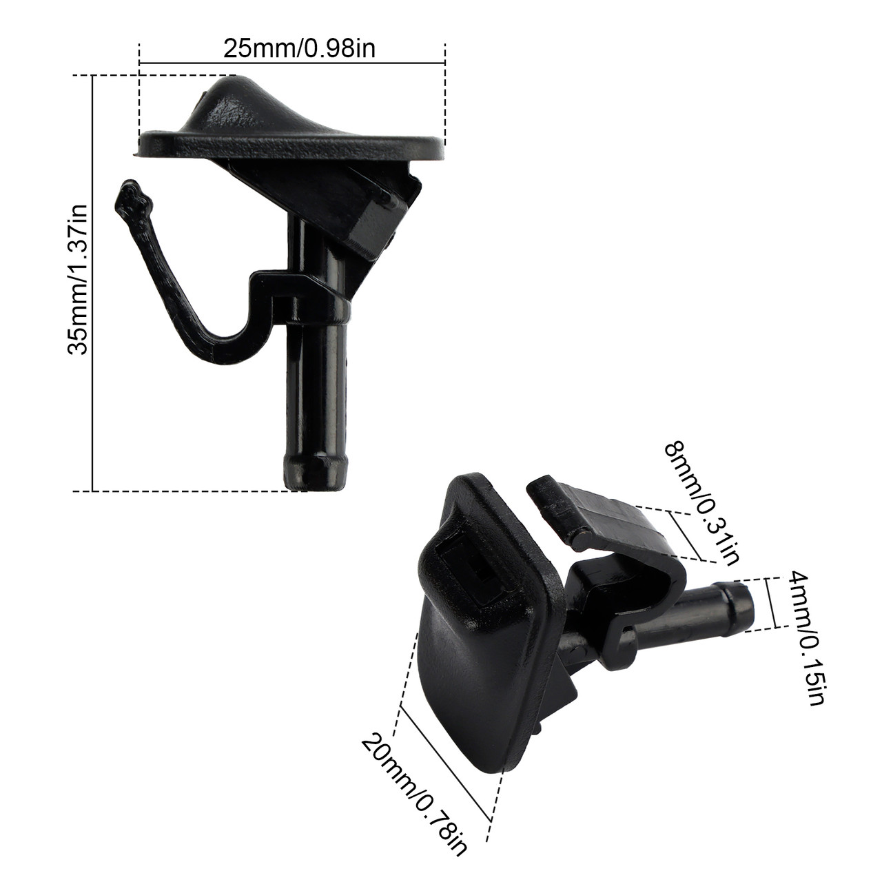 2002-2012 Jeep Wrangler JK T Windshield Washer Nozzle Wiper Spray 55156728AB Generic