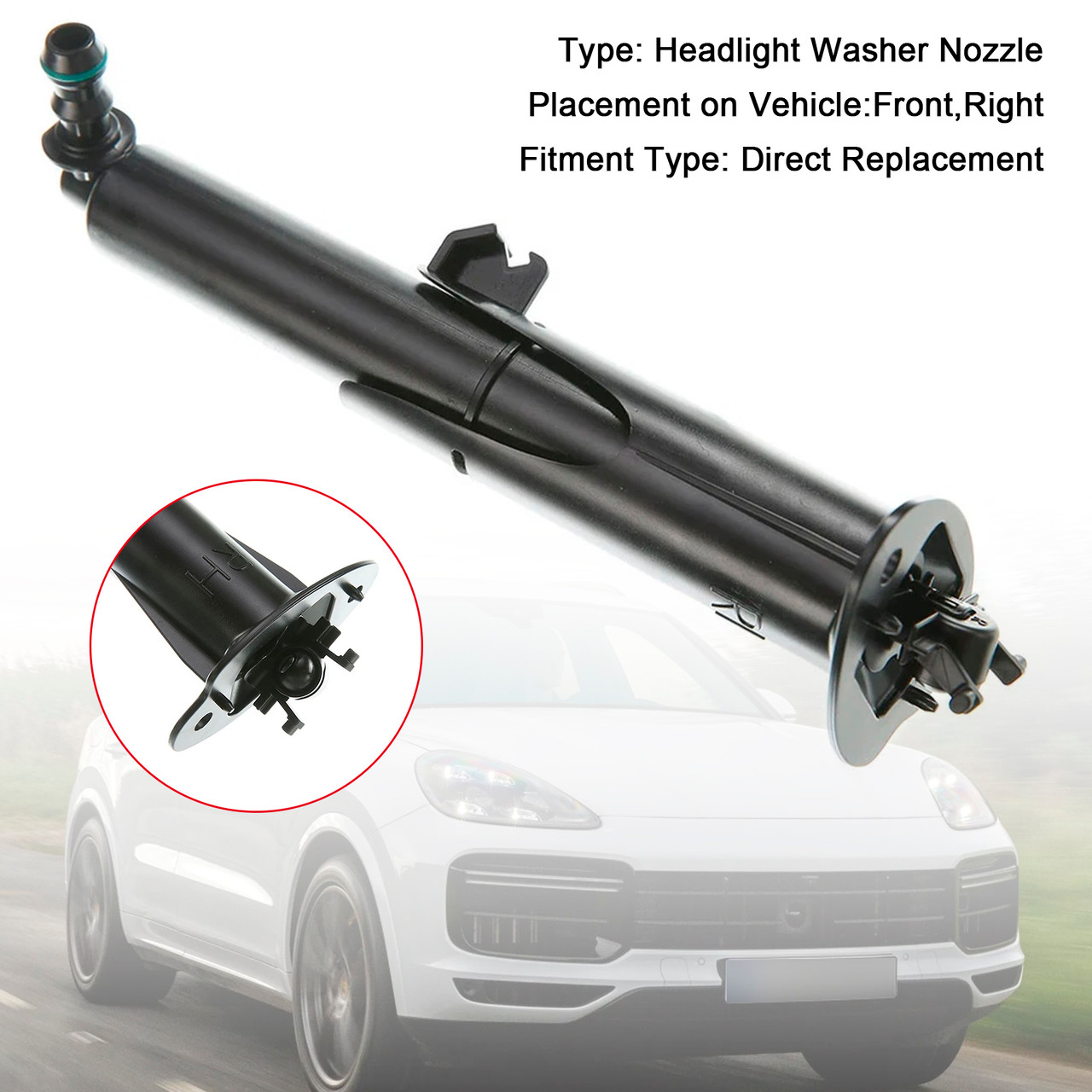 2015-2017 Porsche Cayenne Front Headlight Spray Washer Nozzle Right 95862816210 Generic