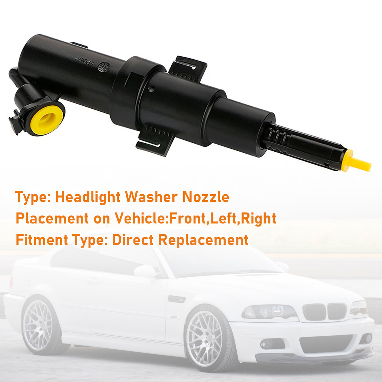 1997-2005 BMW 3' E46 Front Headlight Spray Washer Nozzle Left 61678362823 Generic