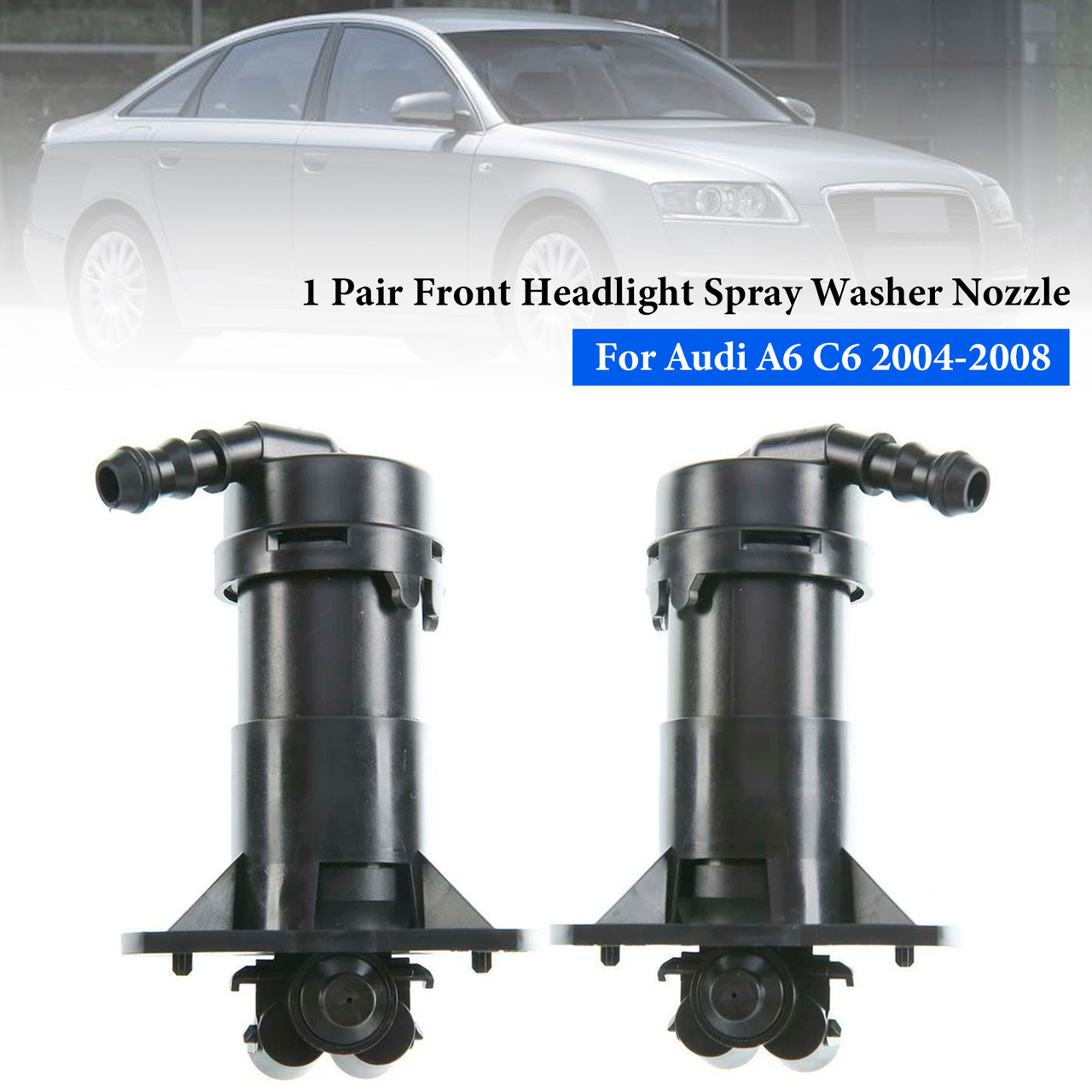 2004-2008 Audi A6 C6 1 Pair Front Headlight Spray Washer Nozzle 4F0955101,4F0955102 Generic