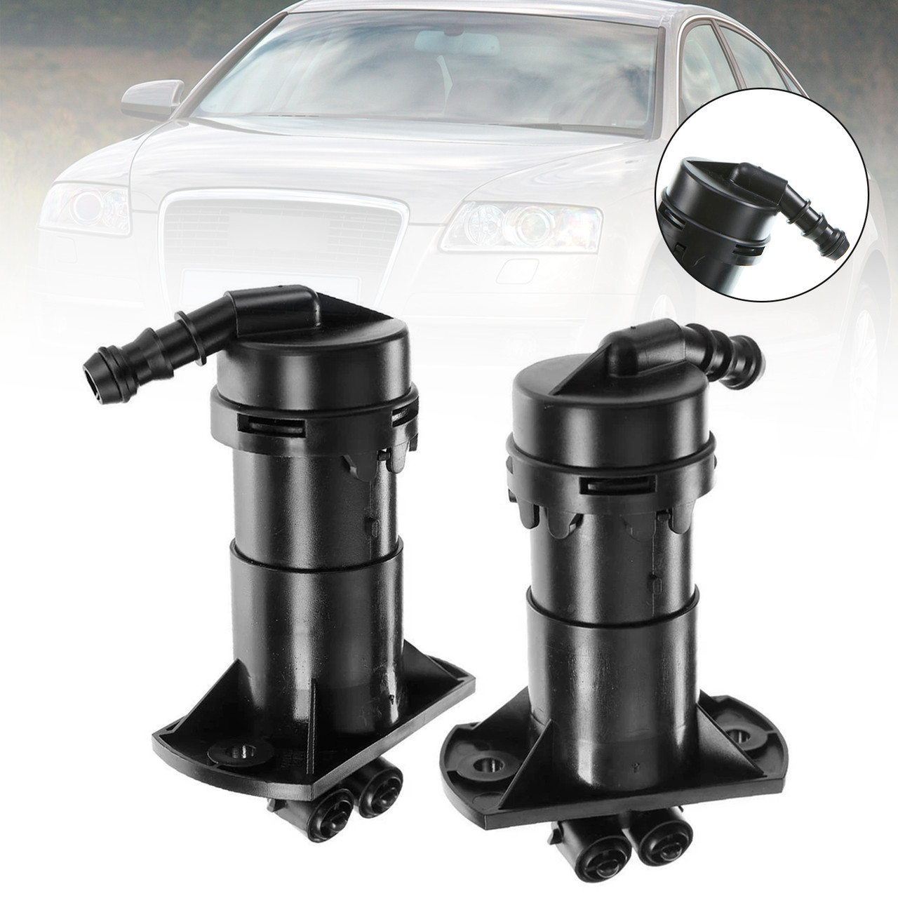 2004-2008 Audi A6 C6 1 Pair Front Headlight Spray Washer Nozzle 4F0955101,4F0955102 Generic
