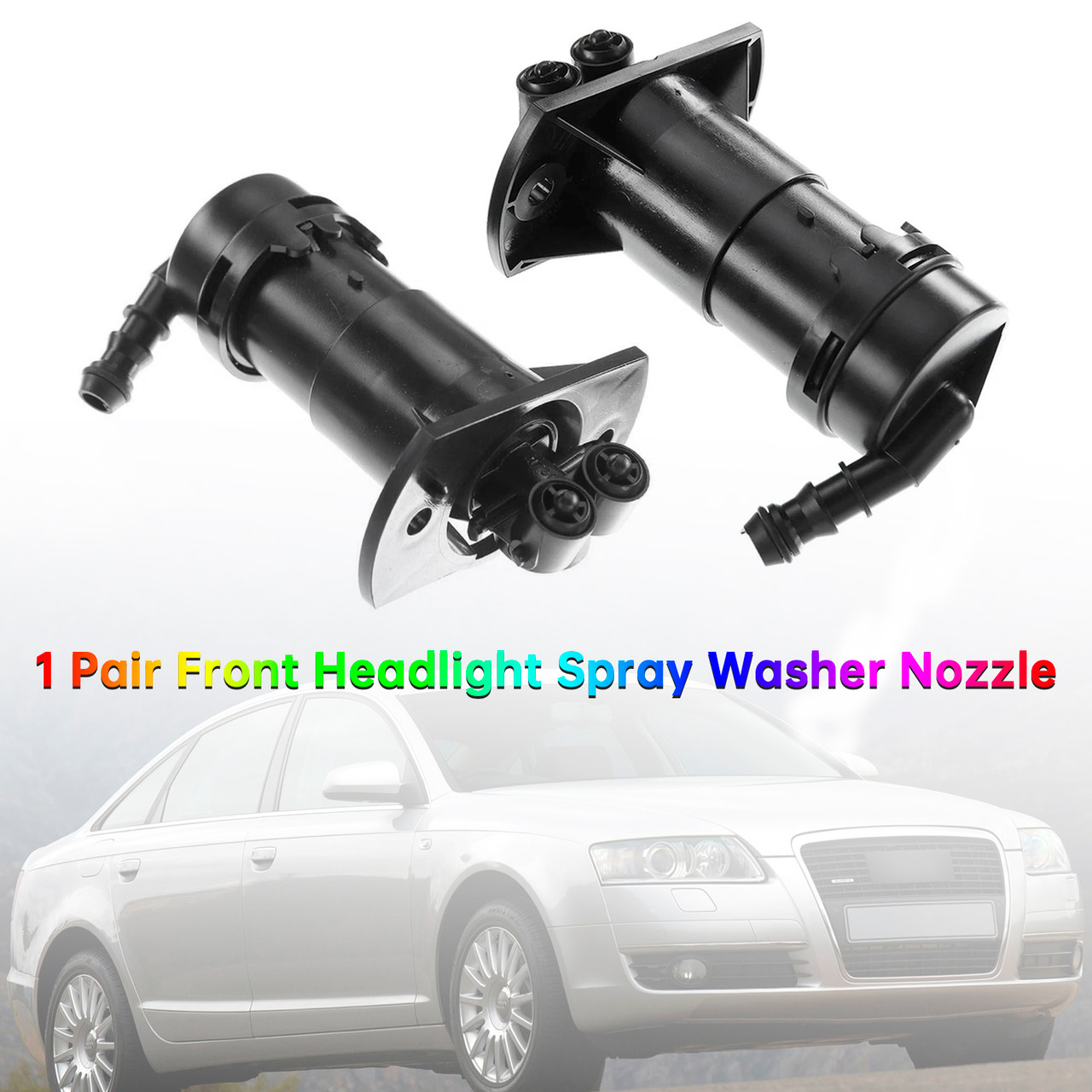 2004-2008 Audi A6 C6 1 Pair Front Headlight Spray Washer Nozzle 4F0955101,4F0955102 Generic