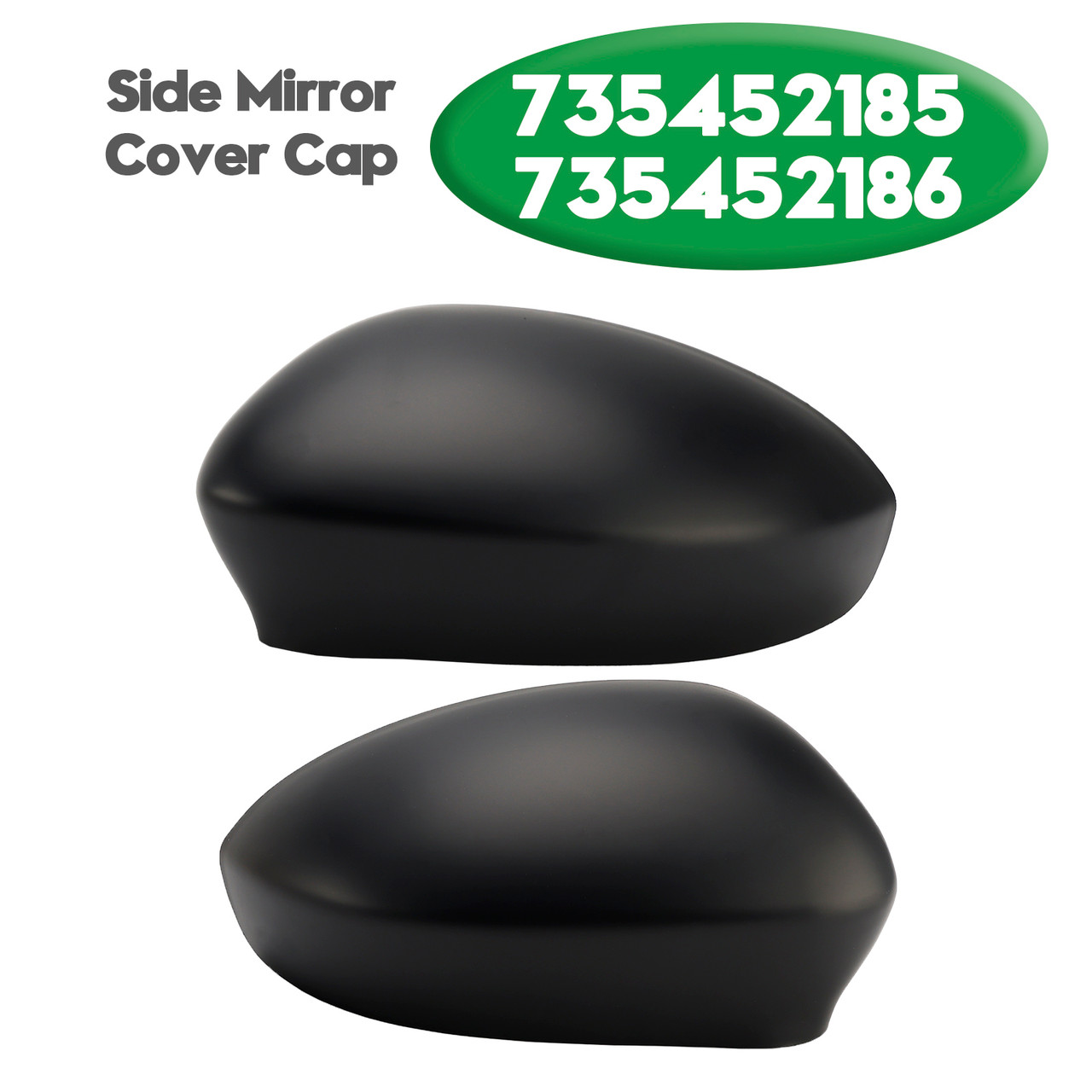 2007-2024 Fiat 500/500C Pair of Side Mirror Cover Cap 735452185 Generic
