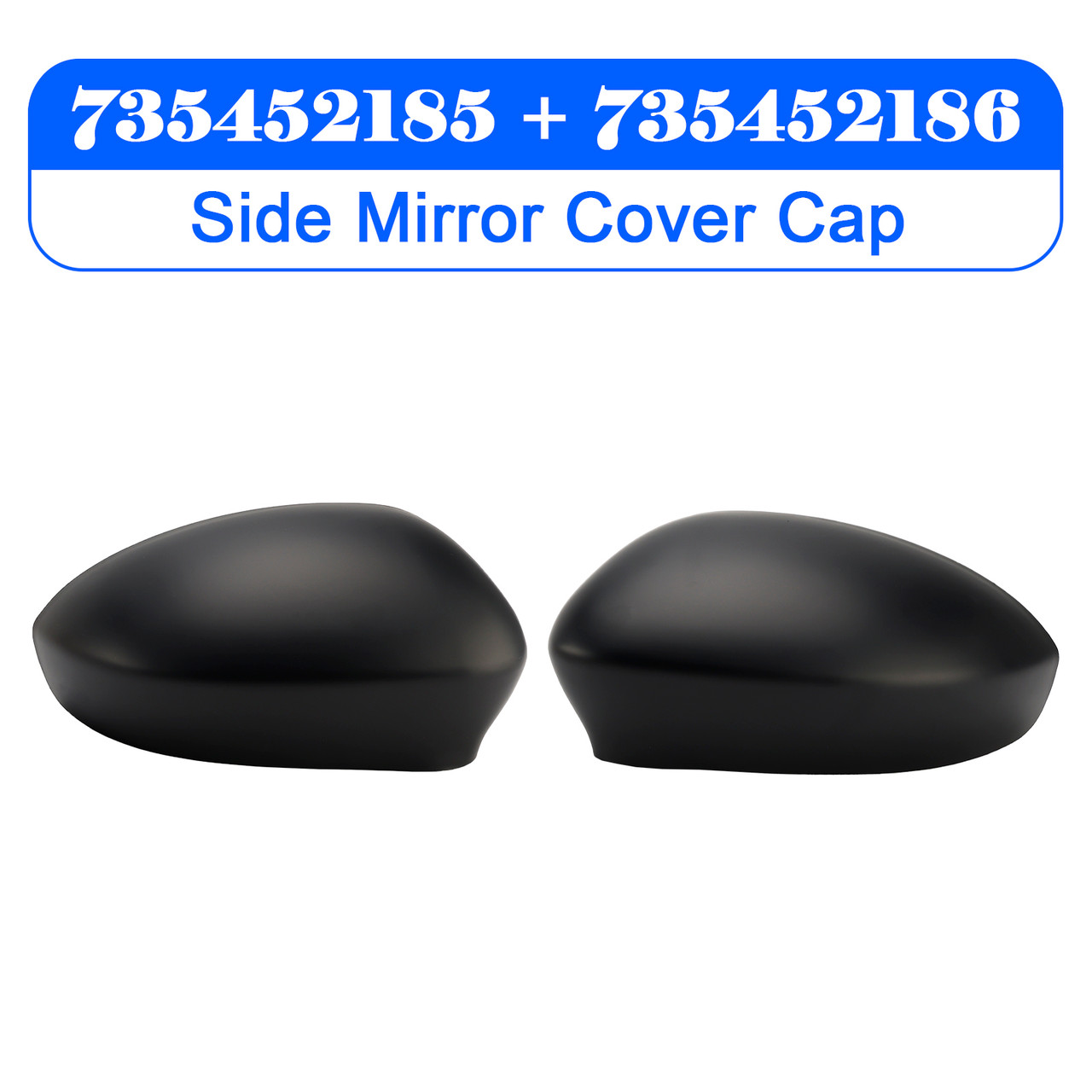 2005-2018 Fiat Grande Punto Dal Pair of Side Mirror Cover Cap 735452185 Generic