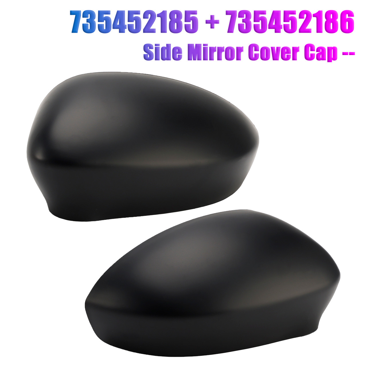 2005-2018 Fiat Grande Punto Dal Pair of Side Mirror Cover Cap 735452185 Generic