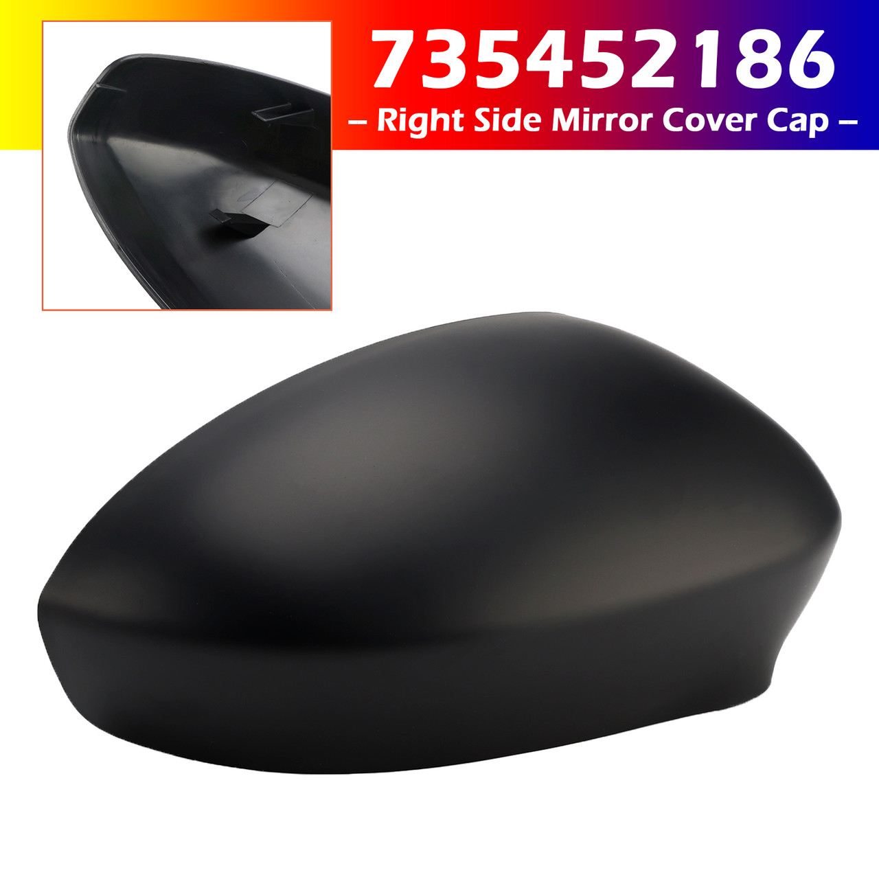 2007-2024 Fiat 500/500C Right Side Mirror Cover Cap Generic